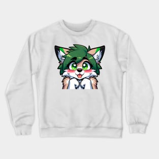 Blushing Happy Furry Anthro Female Wolf UwU Crewneck Sweatshirt